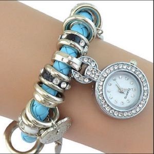 New Gorgeous turquoise and silver watch bracelet.